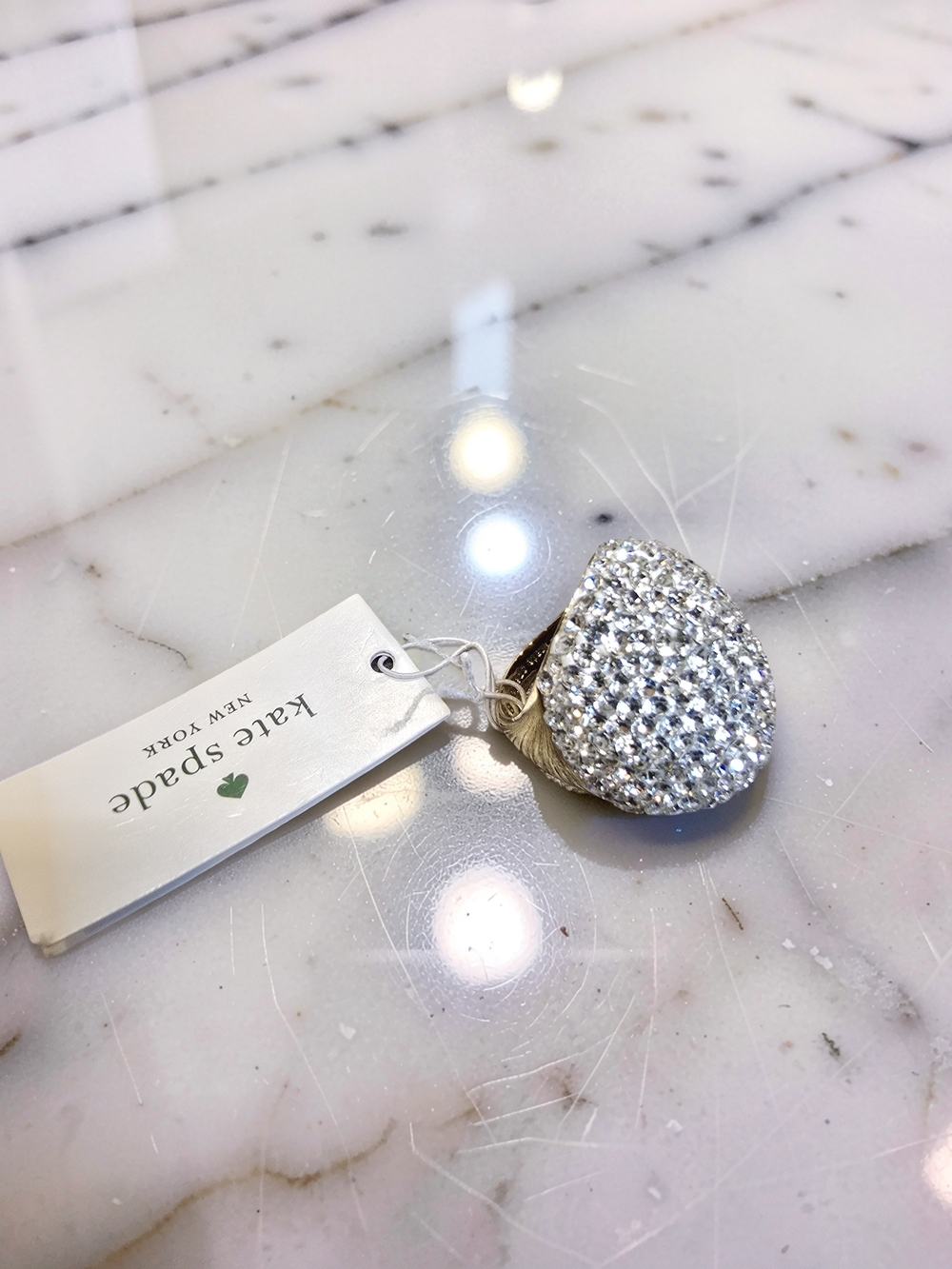 Kate Spade Clay Pavé Mood Statement Ring Size 8